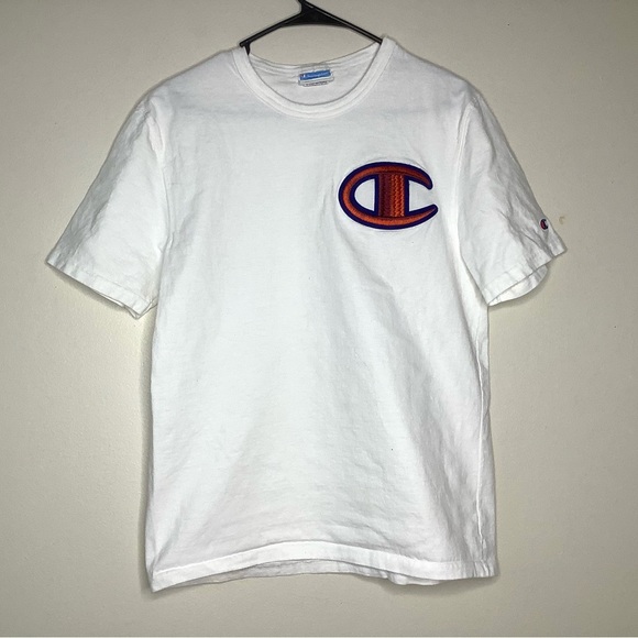 < Vintage Champion Large Logo Patch T-Shirt > - Picture 2 of 5